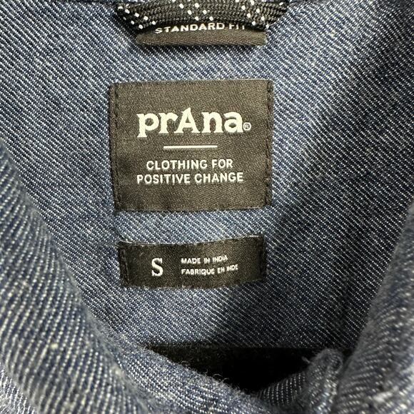 Prana‎ Women’s Chambray Button Up Shirt Small Long Sleeve Organic Cotton - Picture 2 of 7